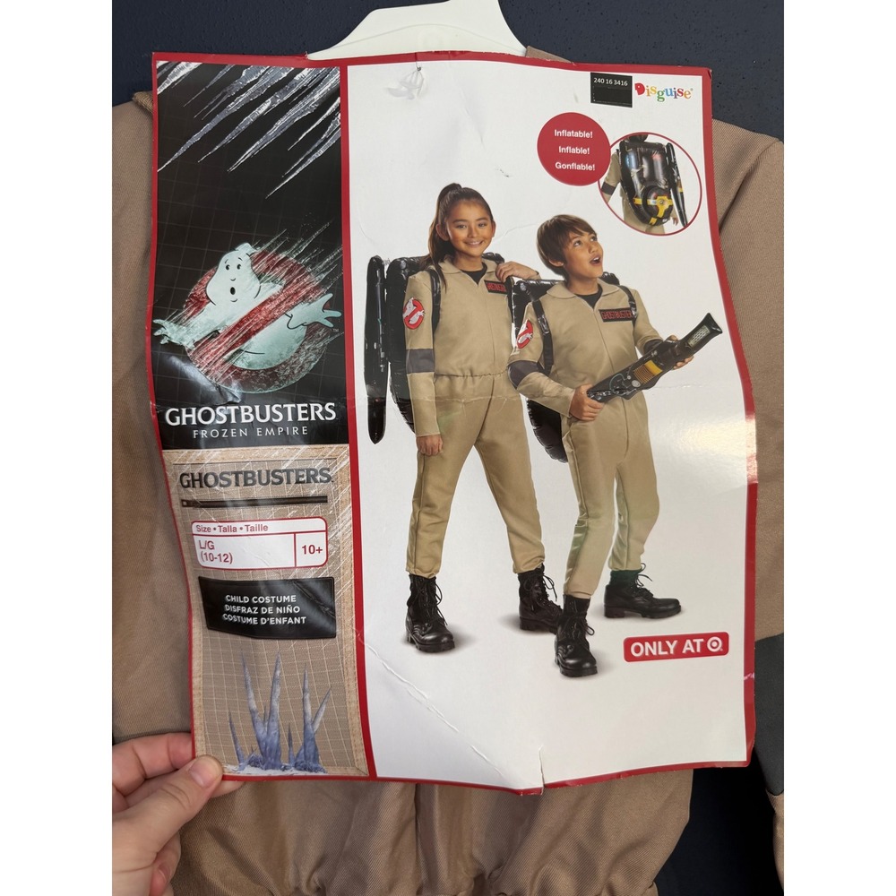 Disguise Ghostbusters Frozen Empire Costume Kids Size 10-12 Tan Jumpsuit NWT